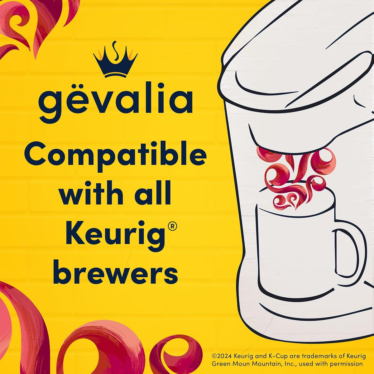 Gevalia Frothy 2-Step Artificially Flavored Cappuccino Espresso Style K‐Cup Coffee Pods & Froth Packets Kit, 6 ct. Box