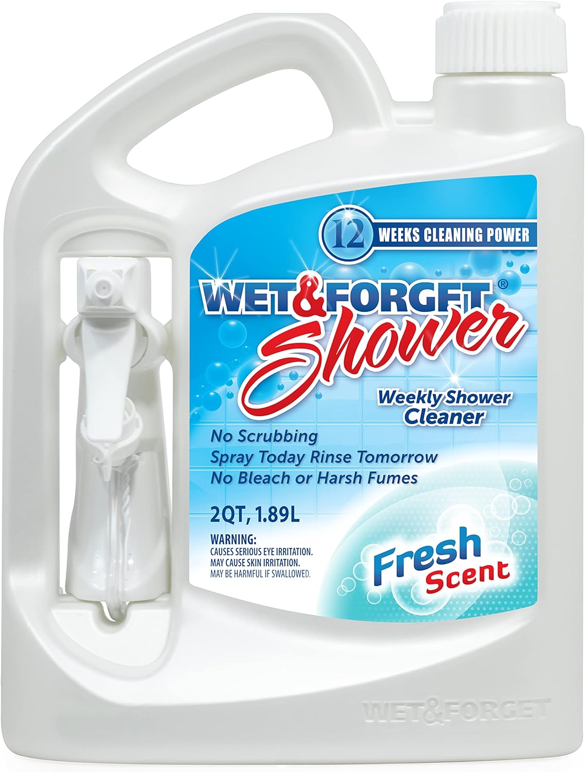 Wet & Forget Shower Cleaner Spray Multi-Surface Weekly Application Requires No Scrubbing, Bleach-Free Formula, Ready to Use, Fresh Scent, 3 Months of Cleaning, 64 Fluid Ounces, 1 Pack