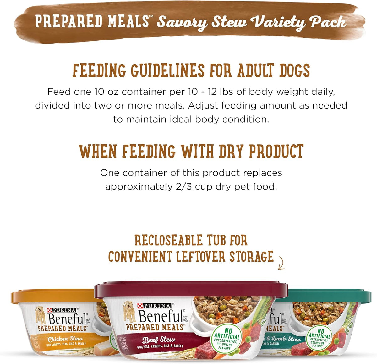Purina Beneful Gravy Wet Dog Food Variety Pack, Prepared Meals Stew - (12) 10 oz. Tubs