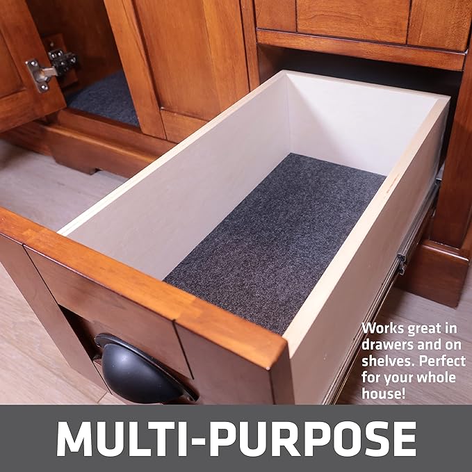 Drymate Premium XL Under Sink Mat, Waterproof Cabinet Protection Mats for Kitchen & Bathroom, Absorbent Shelf Liners, Slip-Resistant, Non-Adhesive, Machine Washable (USA Made)(24”x59”)(Charcoal)