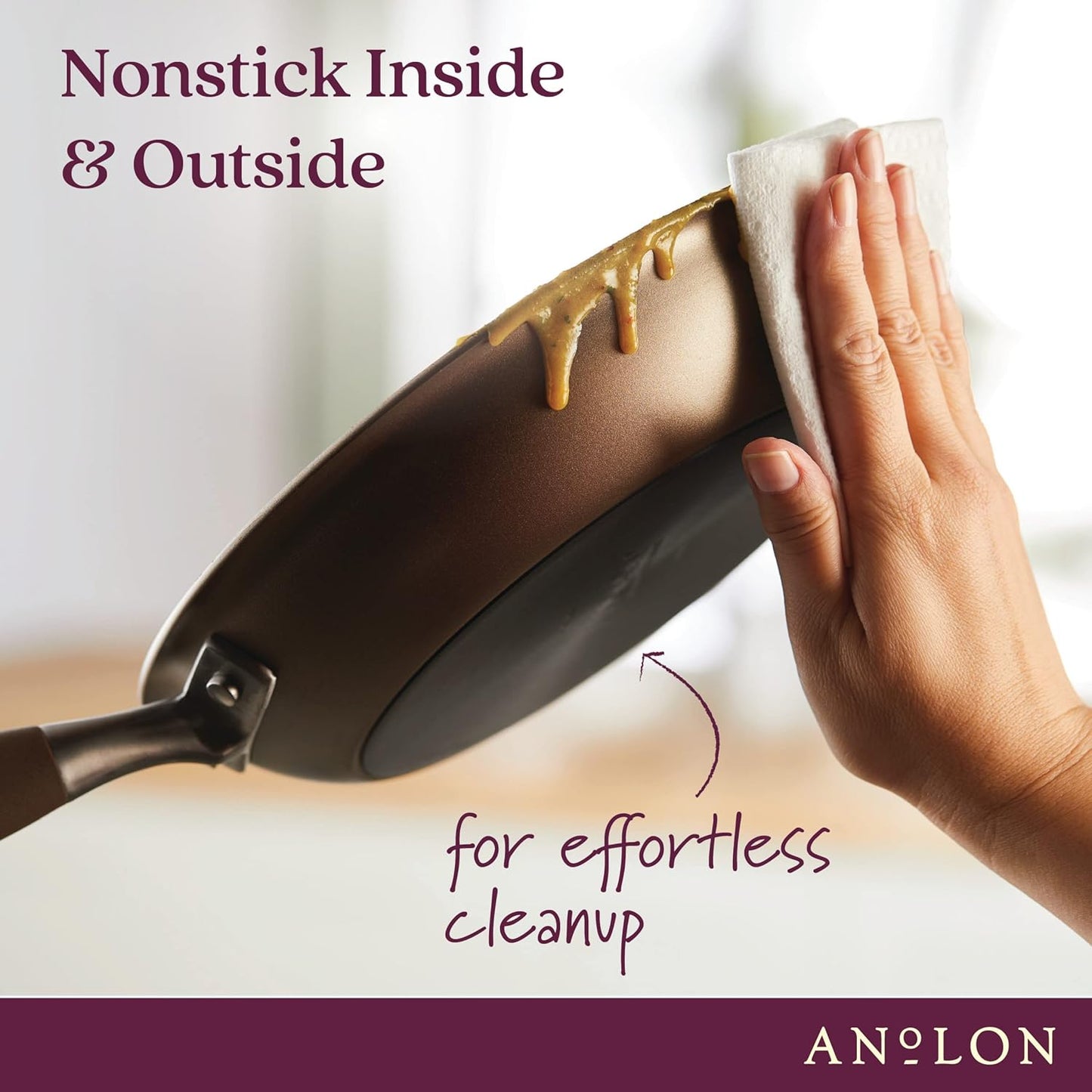 Anolon Advanced Home Hard-Anodized Nonstick Tapered Sauce Pan/Saucepot, 4.5-Quart (Bronze)