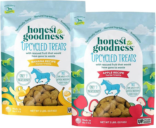 Honest to Goodness Upcycled Horse Treats Combo Pack, Apple and Banana 2 lb Each