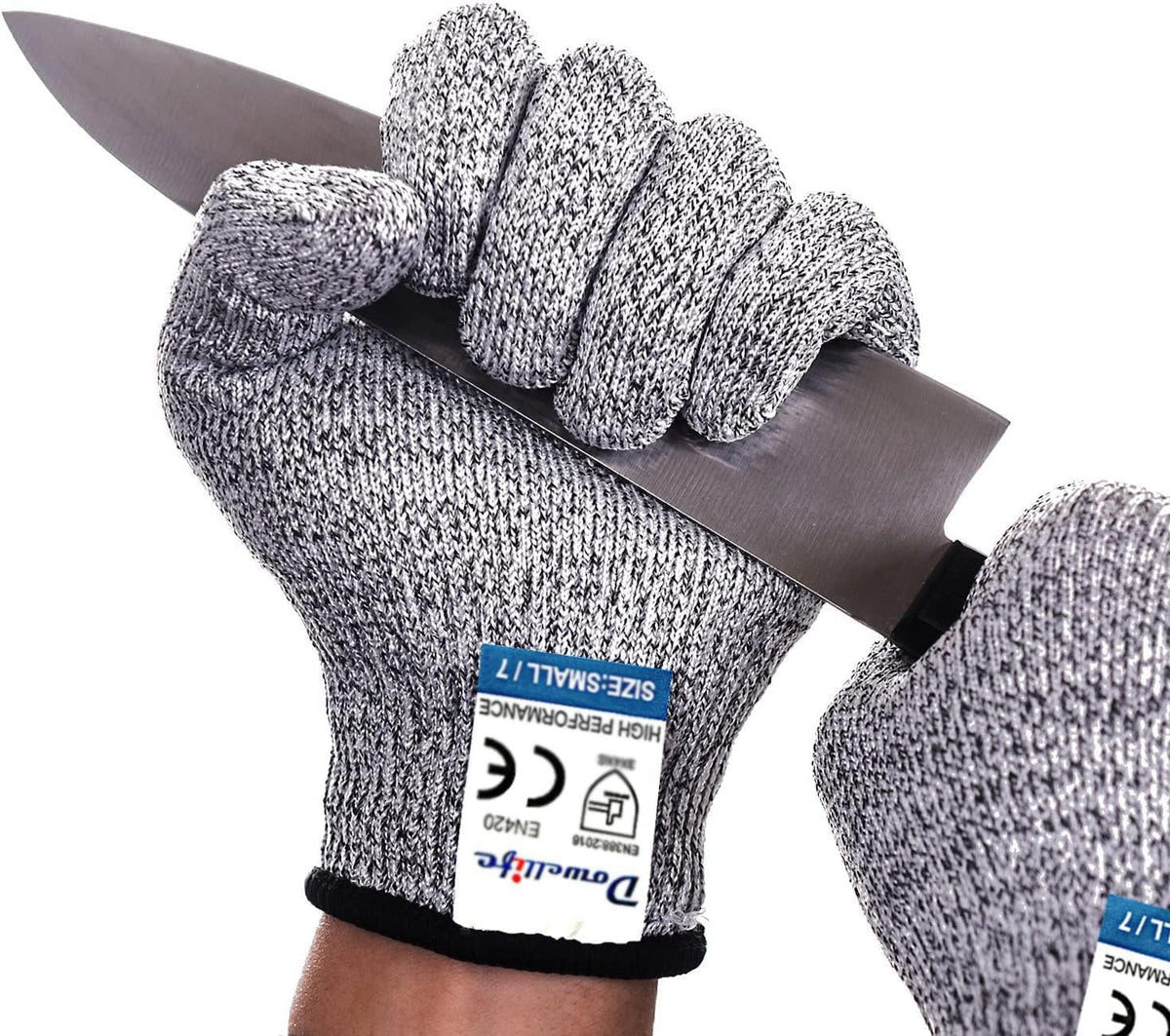 Dowellife Cut Resistant Gloves Food Grade Level 5 Protection, Safety Kitchen Cut Gloves for Chef Oyster Shucking Mandolin Knife Butcher Meat Cutting