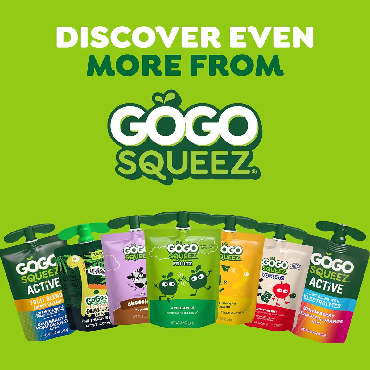 GoGo squeeZ No Sugar Added Organic Fruit & veggieZ Applesauce and Puree Variety Pack, Pedal Peach and Boulder Berry, 3.2 oz Pouches (Pack of 12), Fruit Snacks for Kids, Gluten Free, Nut Free, Recloseable Cap, BPA Free