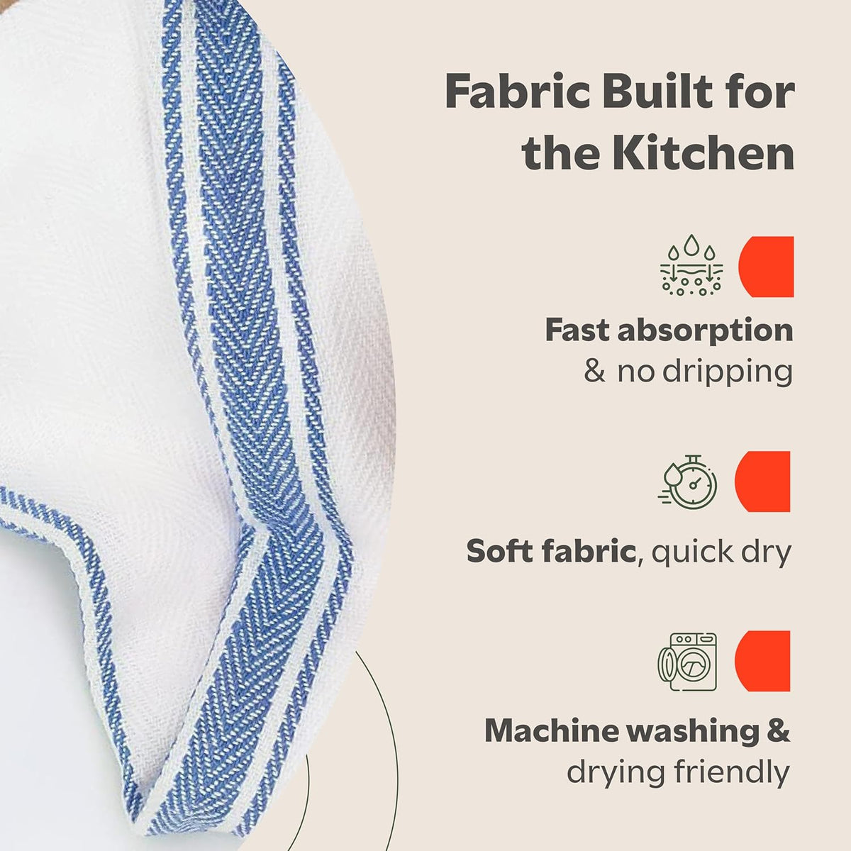 Zeppoli Classic Dish Towels - 15 Pack - 14" by 25" - 100% Cotton Kitchen Towels - Reusable Bulk Cleaning Cloths - Blue Hand Towels - Super Absorbent - Machine Washable