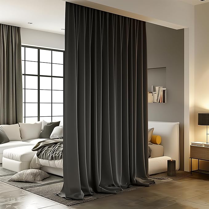 Room Divider Curtains for Ceiling Track Rod, 4.3 ft Wide x 10 ft Tall