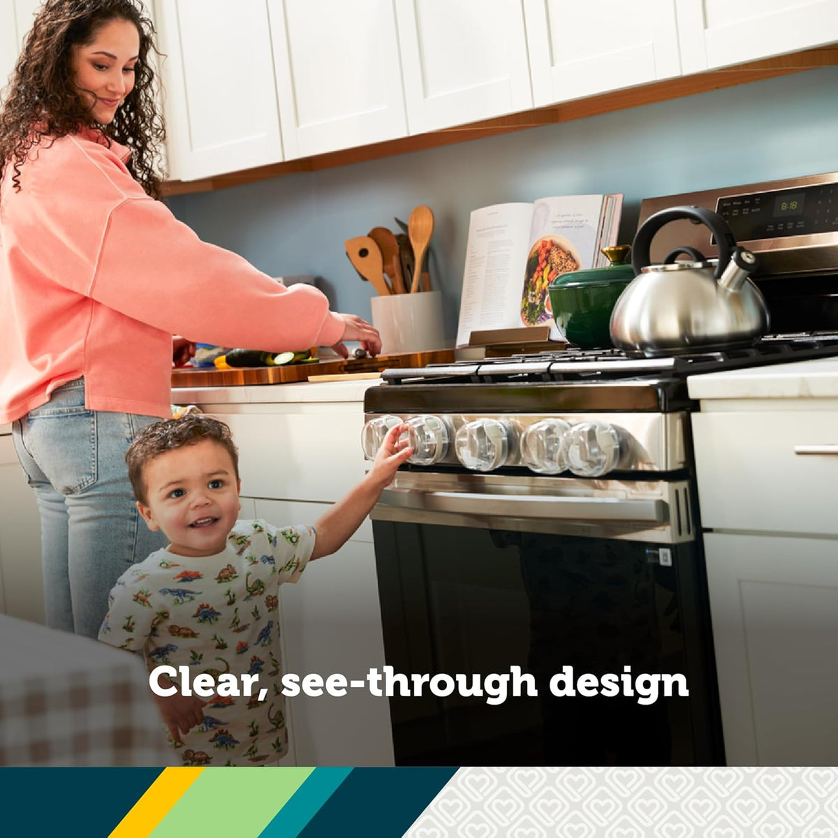 Safety 1st Child Proof Stove Knob Covers, Clear View Stove Knob Safety Covers (Set of 5)