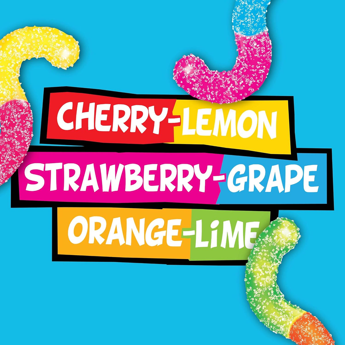 Trolli Mini Sour Brite Crawlers Candy, Cherry-Lemon, Strawberry-Grape & Orange-Lime, Sweet and Sour, Gummy Worms, 18 oz (30 ct)