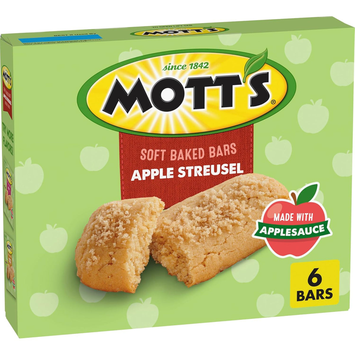 Mott's Soft Baked Bars, Apple Streusel, Made with Applesauce, 6 Ct, 5.76 oz