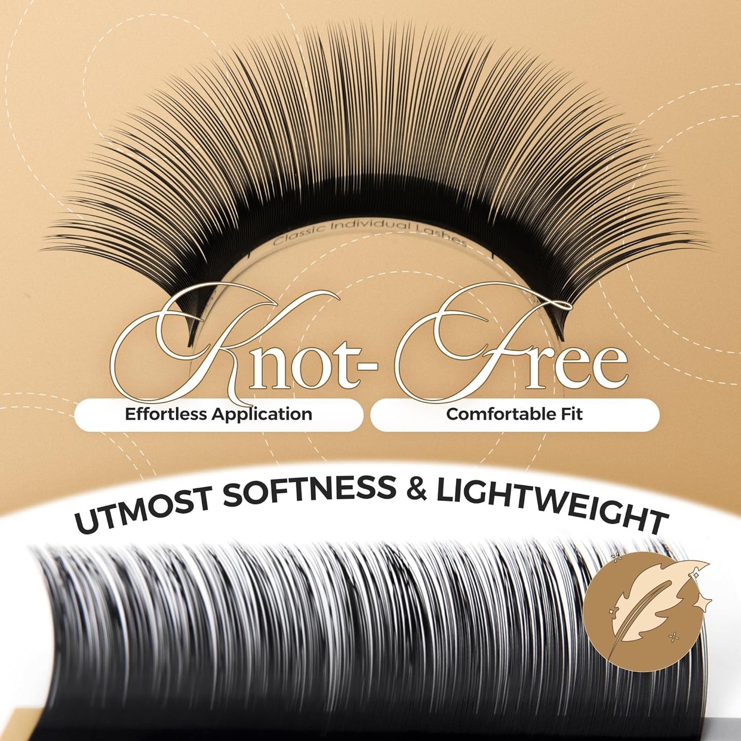 LASHVIEW Eyelash Extensions,Individual Lashes,Premium Single&Classic Lases,0.15 D Curl Thickness 12mm,3D Natural Semi Permanent Eyelashes,Soft Application-friendly, Lashes