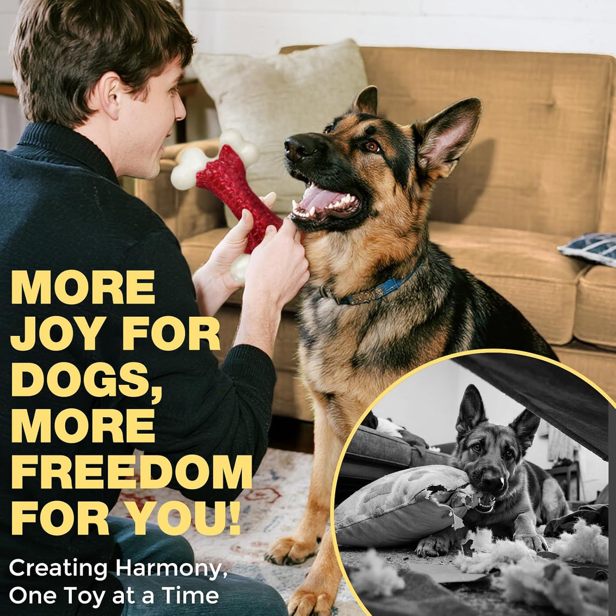 Tough Dog Toys, Toys for Aggressive Chewers Large Breed, Chew Dogs, Bone Toy Nylon Dogs Almost Indestructible
