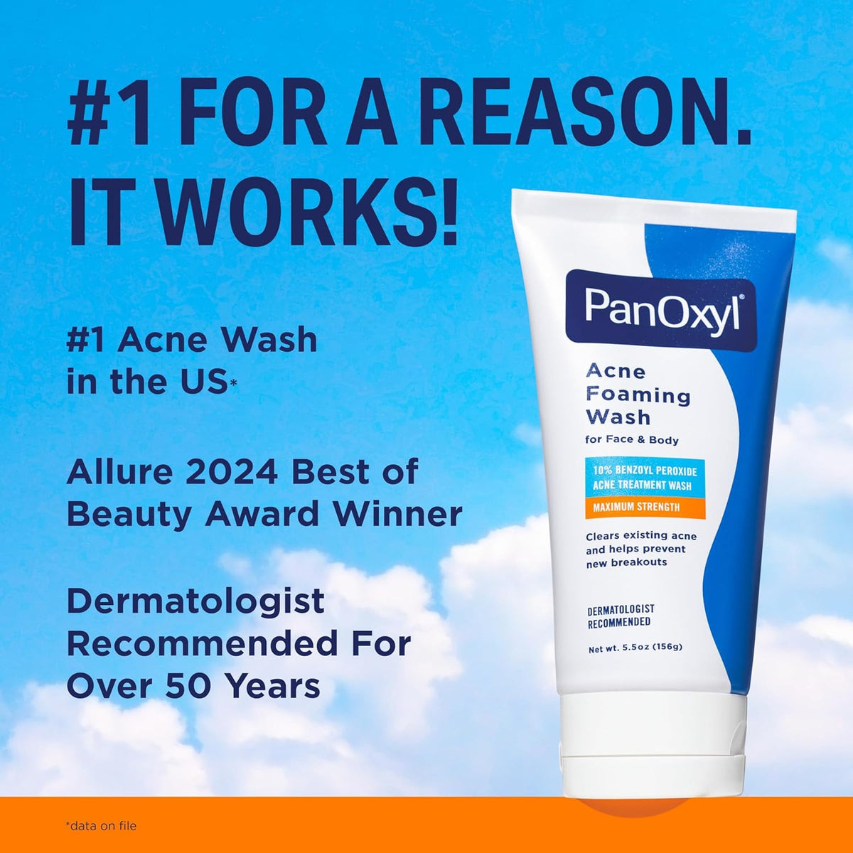 PanOxyl Acne Foaming Wash Benzoyl Peroxide 10% Maximum Strength Antimicrobial, 5.5 Oz
