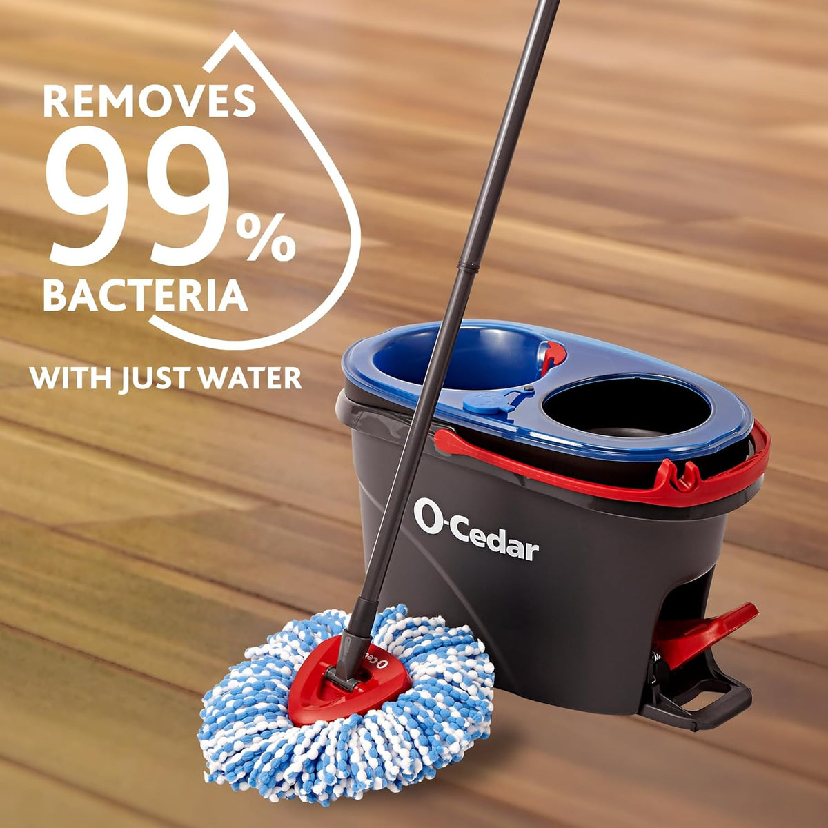 O-Cedar RinseClean Spin Mop & Bucket System | Clean with Clean Water | Removes 99% of Bacteria