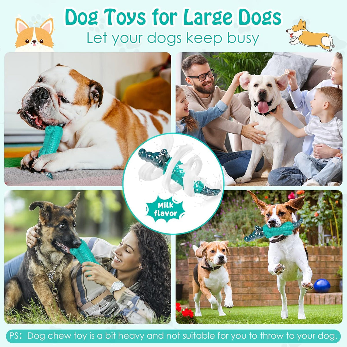 Dog Toys for Aggressive Chewers - Tough,Indestructible Dog Chew Toys for Large, Medium,Small Breed to Keep Them Busy