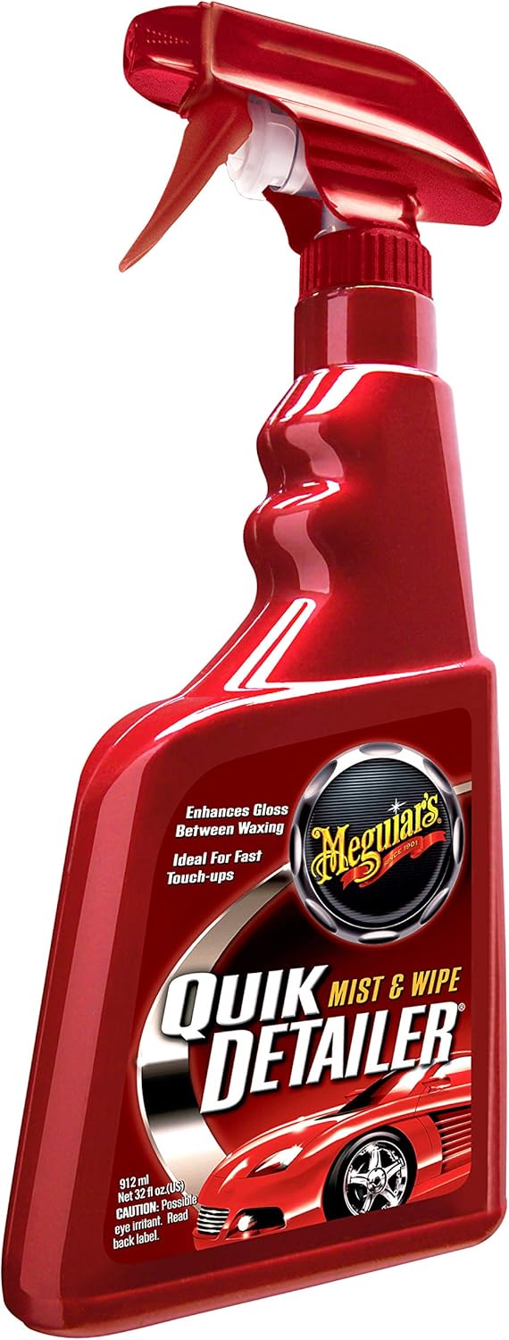 Meguiar's Quik Detailer, Mist & Wipe Car Detailing Spray, Clear Light Contaminants and Boost Shine with a Quick Detailer Spray that Keeps Paint and Wax Looking Like New, 32 oz