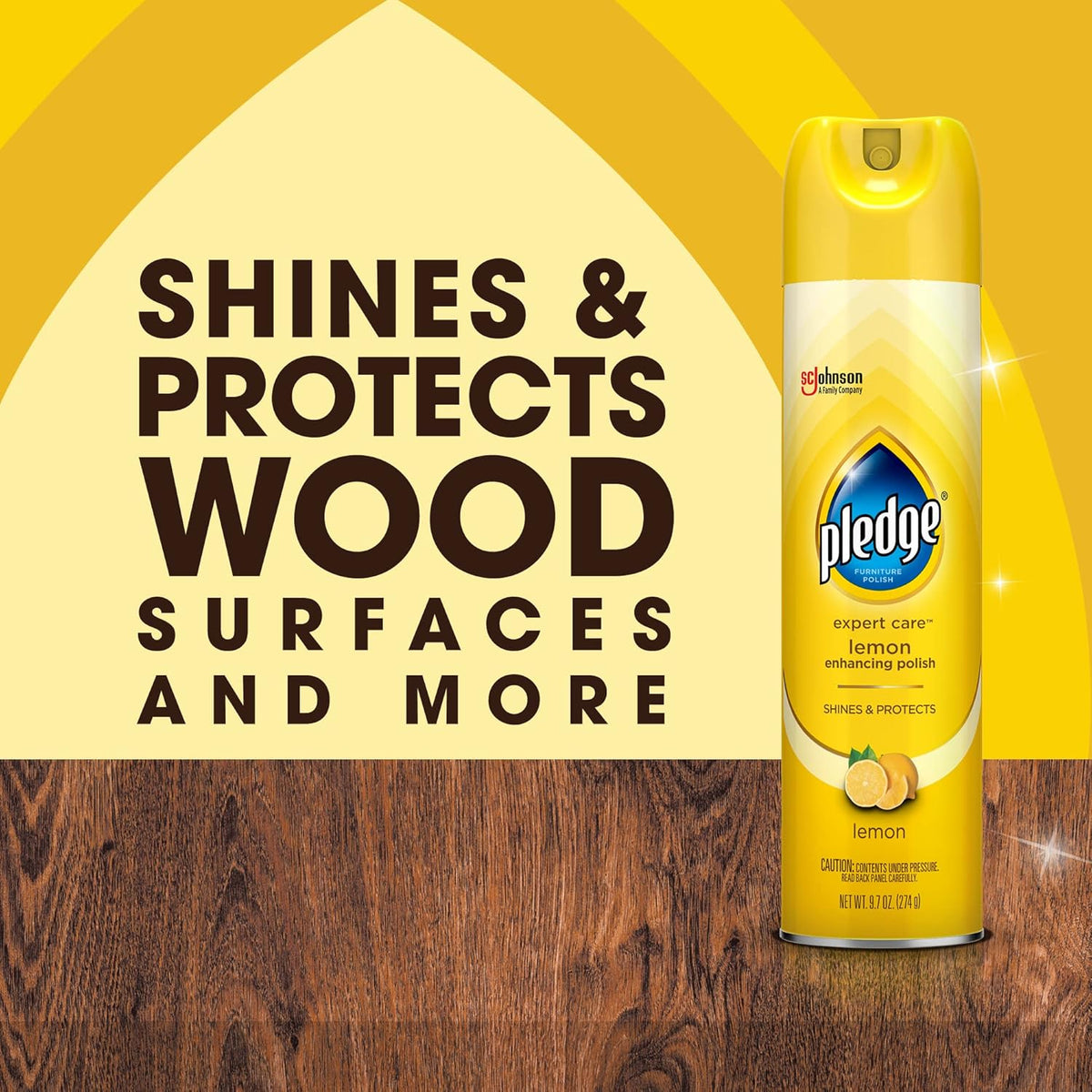 Pledge Enhancing Polish, Furniture & Wood Spray, Lemon Scent, 9.7oz