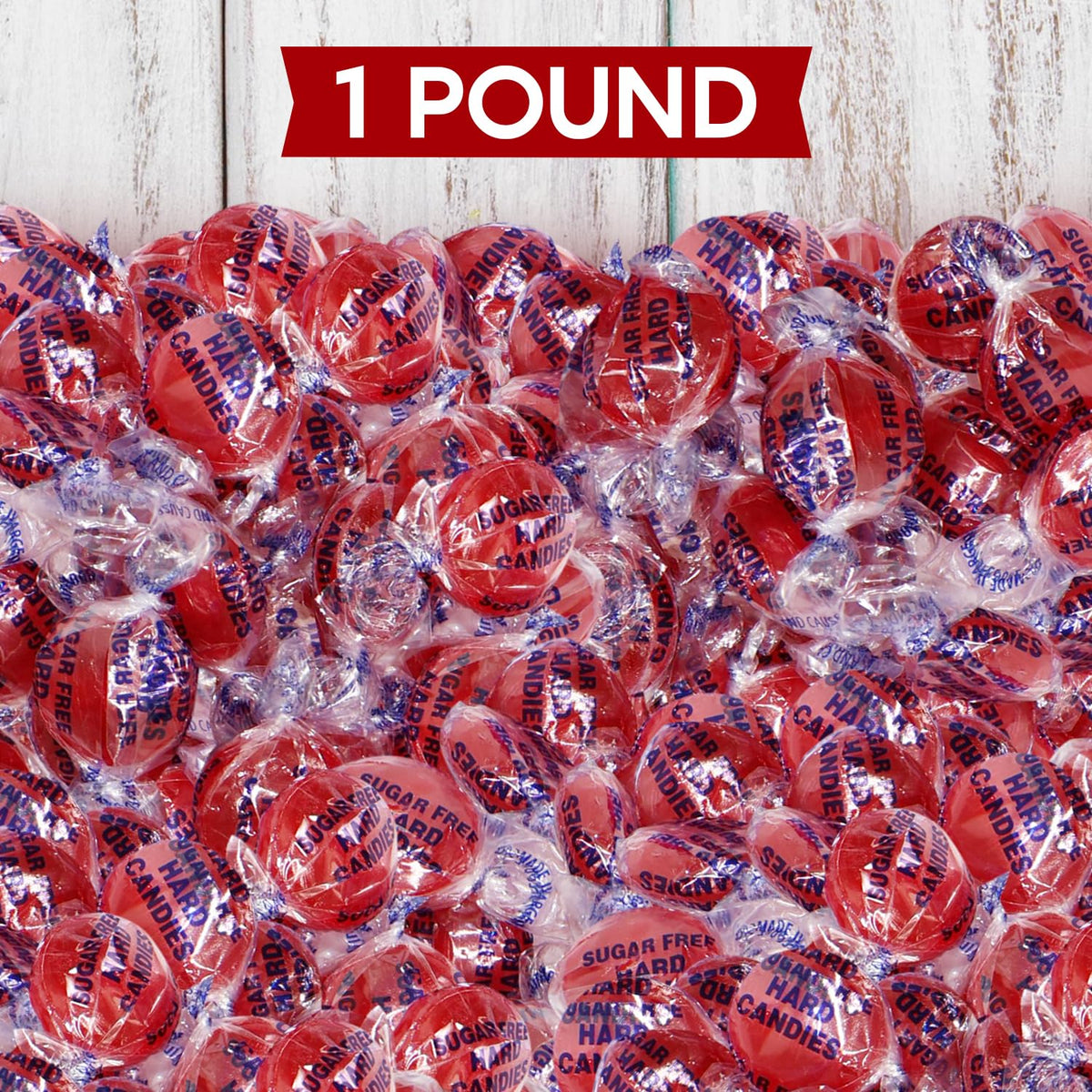 Sugar Free Hot Cinnamon Hard Candy Discs 1 Pound Candies - Approx. 75 Individually Wrapped Red Fiery Cinnamon Candies For Snacks & Treats, Sugar Free Candy - Taboom
