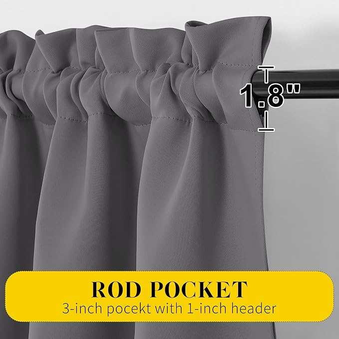 NICETOWN Short Curtains with Attached Valance