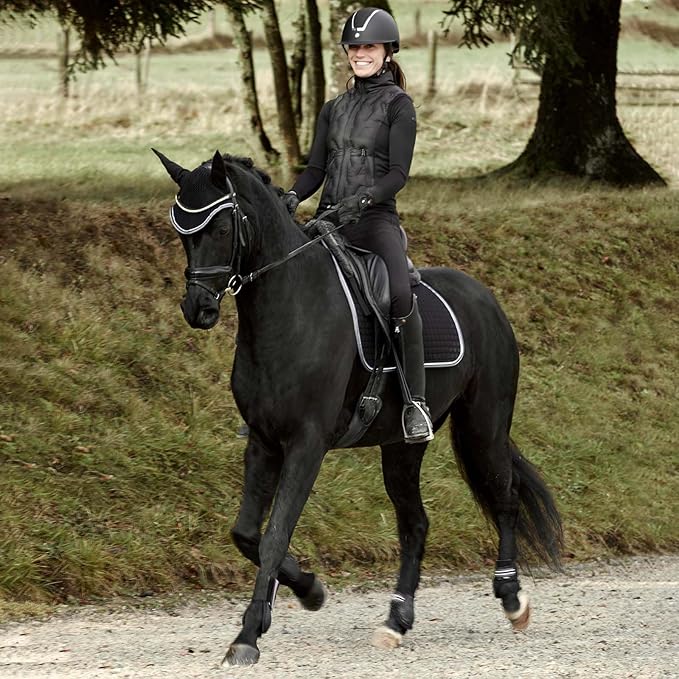 HORZE Adepto Open Front Tendon Boots | Durable Shell with Neoprene Lining - Black - Cob
