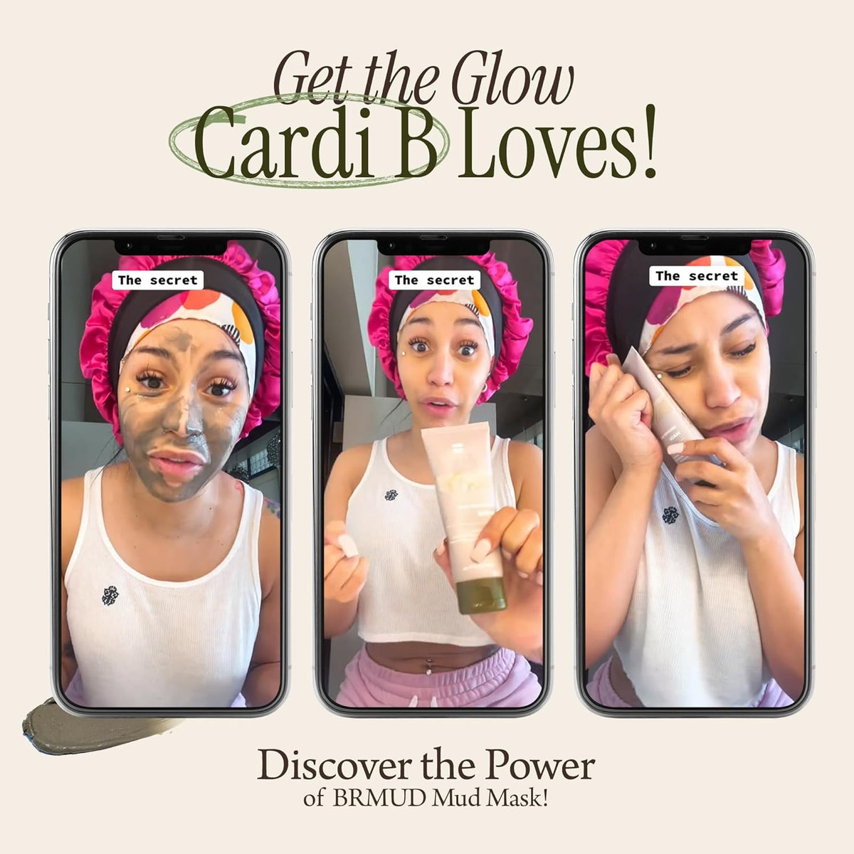 Cardi B Relief Mud Mask - Hydrating Face & Body Pore Cleanser w/ 91.8% Naturals