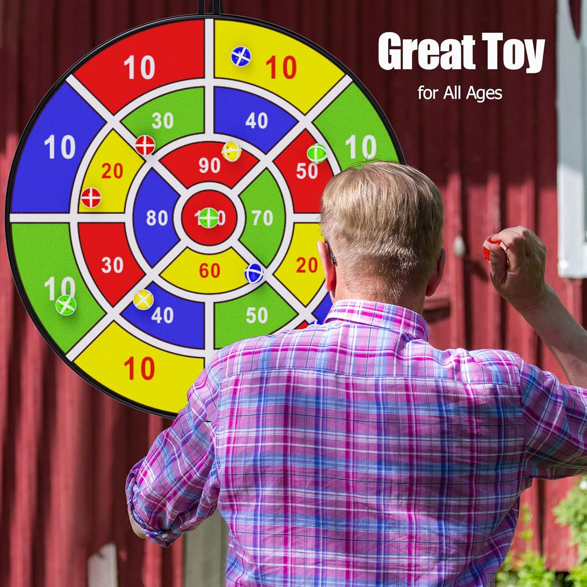 BooTaa 29" Large Dart Board for Kids, Kids Dart Board with Sticky Balls, Boys Toys, Indoor/Sport Outdoor Fun Party Play Game Toys, Birthday Gifts for 3 4 5 6 7 8 9 10 11 12 Year Old Boys Girls