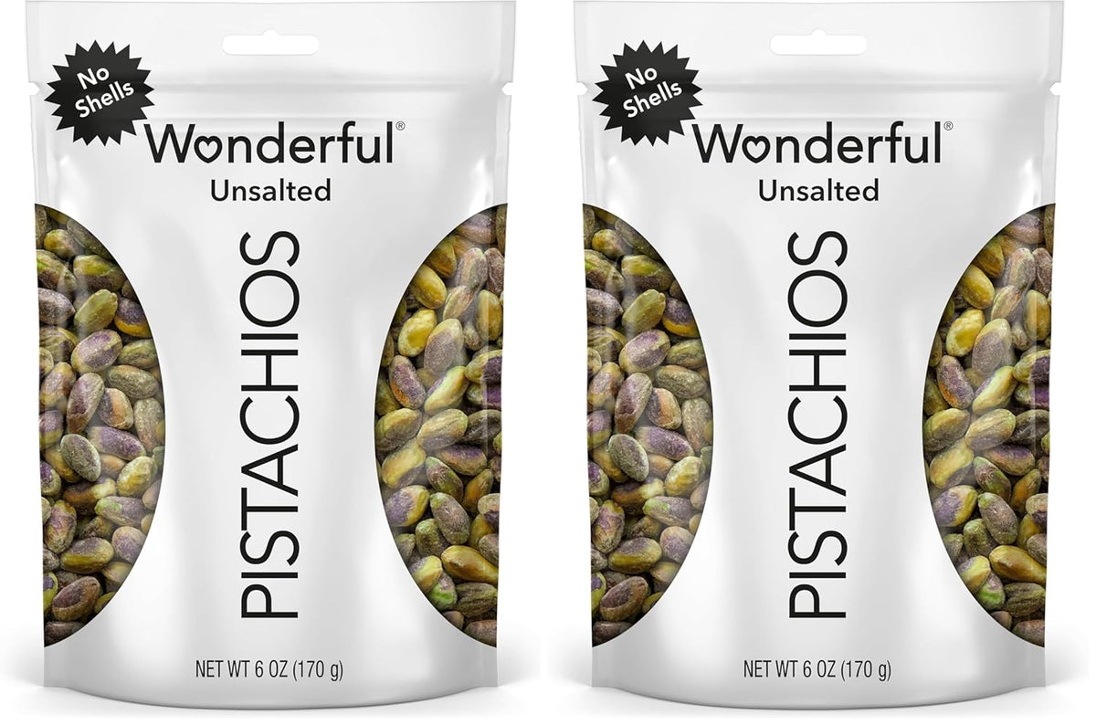 Wonderful Pistachios No Shells, Lightly Salted Nuts, 12 Ounce Resealable Bag, Protein Snacks, Gluten Free, Healthy Snack