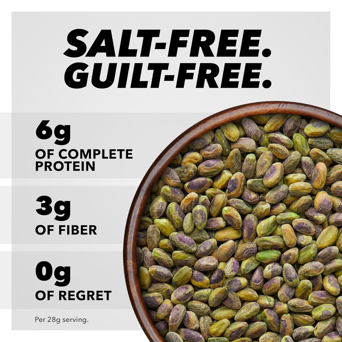 Wonderful Pistachios No Shells, Unsalted Nuts, 6 Ounce Resealable Bag, Protein Snacks, Gluten Free, Healthy Snack