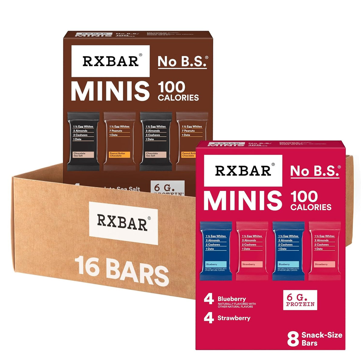 RXBAR Minis Protein Bars, Snack Bars, Variety Pack (16 Count)