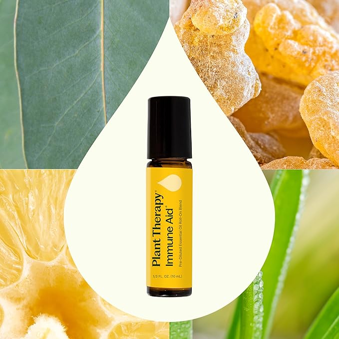 Plant Therapy Immune Aid Essential Oil Blend 10 mL (1/3 oz) 100% Pure, Pre-Diluted Roll On, Therapeutic Grade