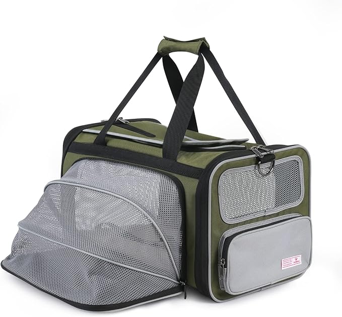 Pawaii Pet Carrier, TSA Airline Approved Cat Carrier, Soft Sided Collapsible Pet Travel Carrier, Foldable, Protable, Travel Friendly Pet Travel Carrier for Cats and Puppy