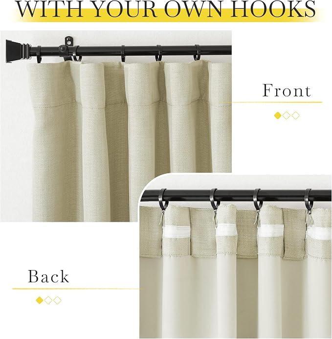 NICETOWN Room Darkening Living Room Curtains 96 inches Long, Pinch Pleated