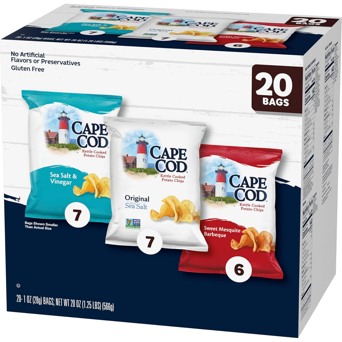 Cape Cod Variety Pack Chips, 20 Count 1 Oz