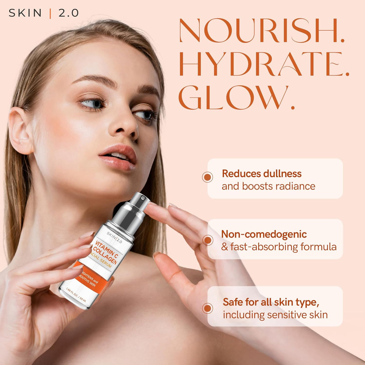 Vitamin C Serum - Dermatologist Tested, Anti-Aging & Dark Spot Remover - Brightening, Clean Beauty, Cruelty-Free, Korean Skincare for Glass Skin, All Skin Types - 1.69 Fl. oz