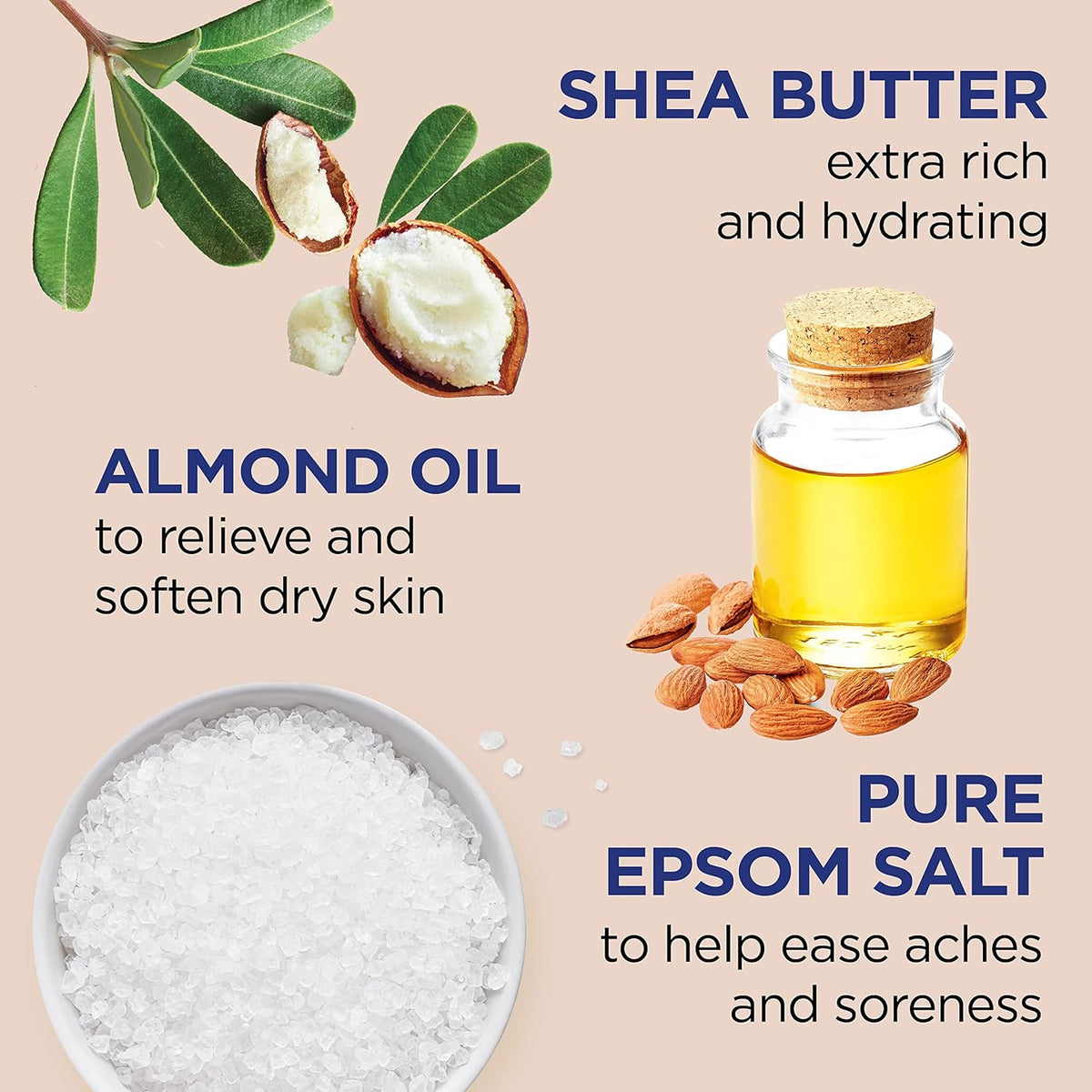 Dr Teal's Epsom Salt Magnesium Soak, Soften & Moisturize with Shea Butter & Almond Oil, 3 lbs