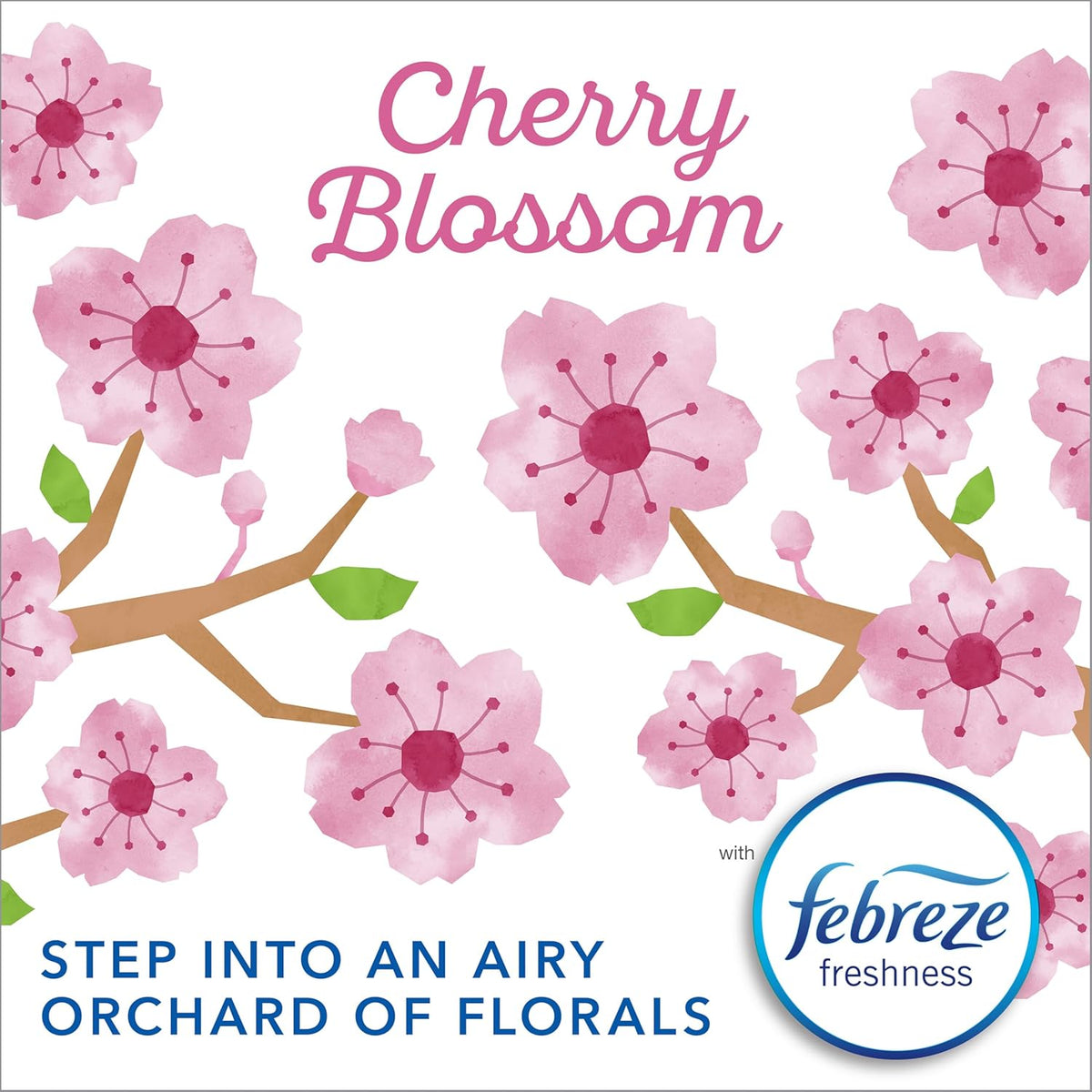 Glad Small Trash Bags 4 Gallon, Febreze Cherry Blossom Garbage Bags, Odor Resistant with Drawstring, 34 Count