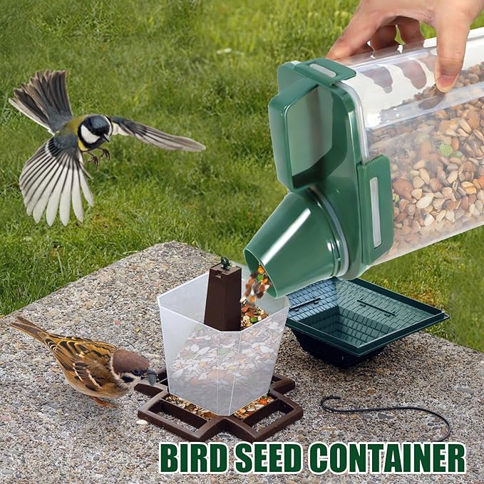 TBMAXS 2 Pack 3 Lbs Dog Cat Food Storage Containers for Travel, Portable Pet Food Storage Container, Easy-Pouring Bird Seed Dispenser, Airtight Rice Cereal Oatmeal Flour Holder -Pine Green