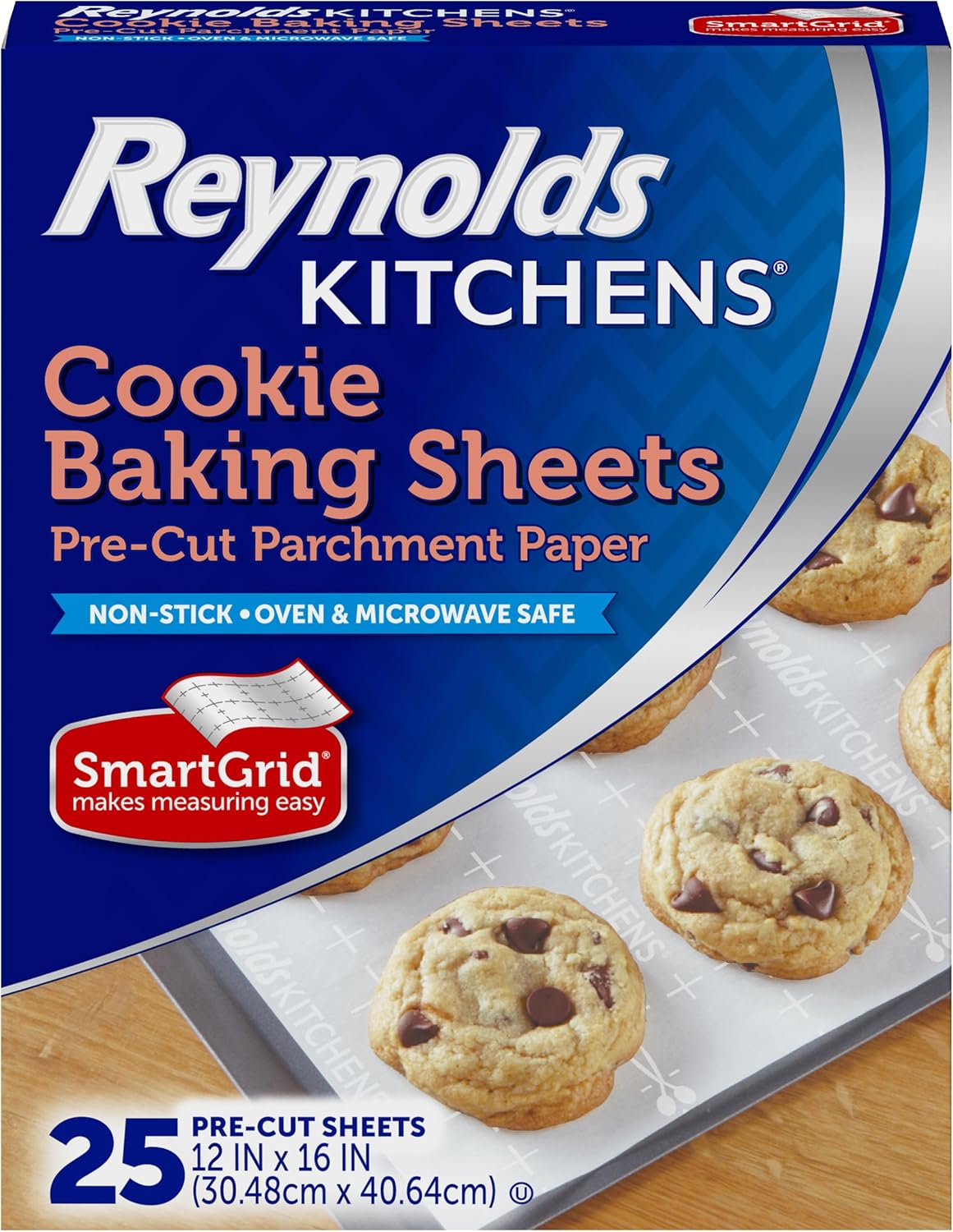 Reynolds Kitchens Cookie Baking Sheets, Pre-Cut Parchment Paper,25 Count (Pack of 4), 100 Total Sheets
