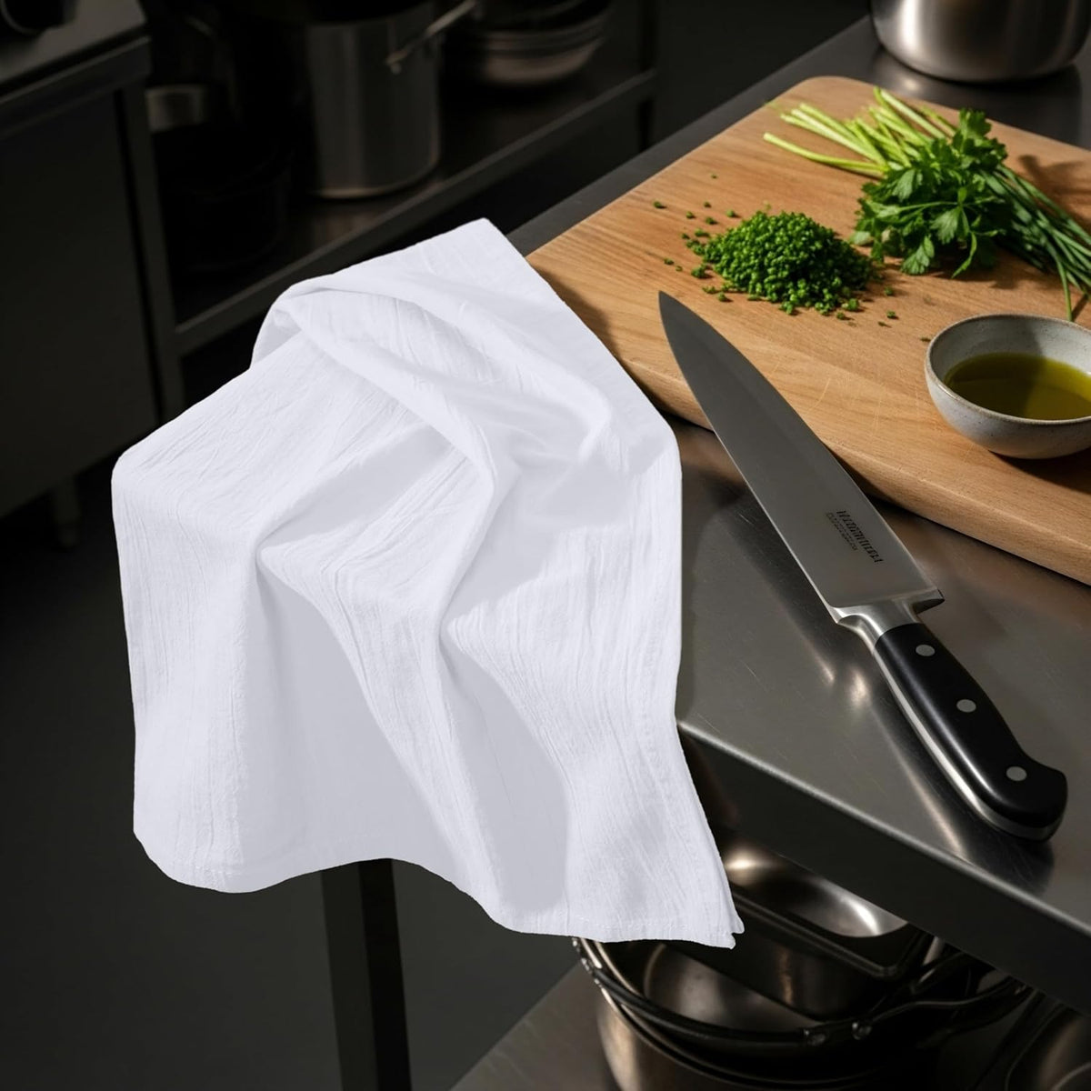 Utopia Kitchen White Flour Sack Towels [12 Pack - 28 x 28 Inch] 100% Cotton Tea Towels for Cleaning & Drying - Highly Absorbent Kitchen Dish Cloth