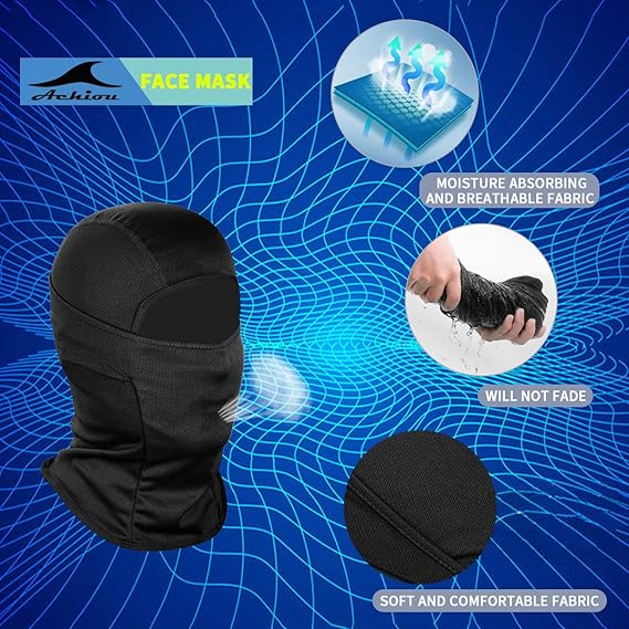 Achiou Ski Mask for Men Women, Balaclava Face Cover, Shiesty Mask UV Protector Lightweight for Motorcycle Snowboard