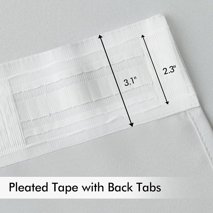MIULEE Back Tab Light Blocking Curtains 96 Inch Long 2 Panels Set