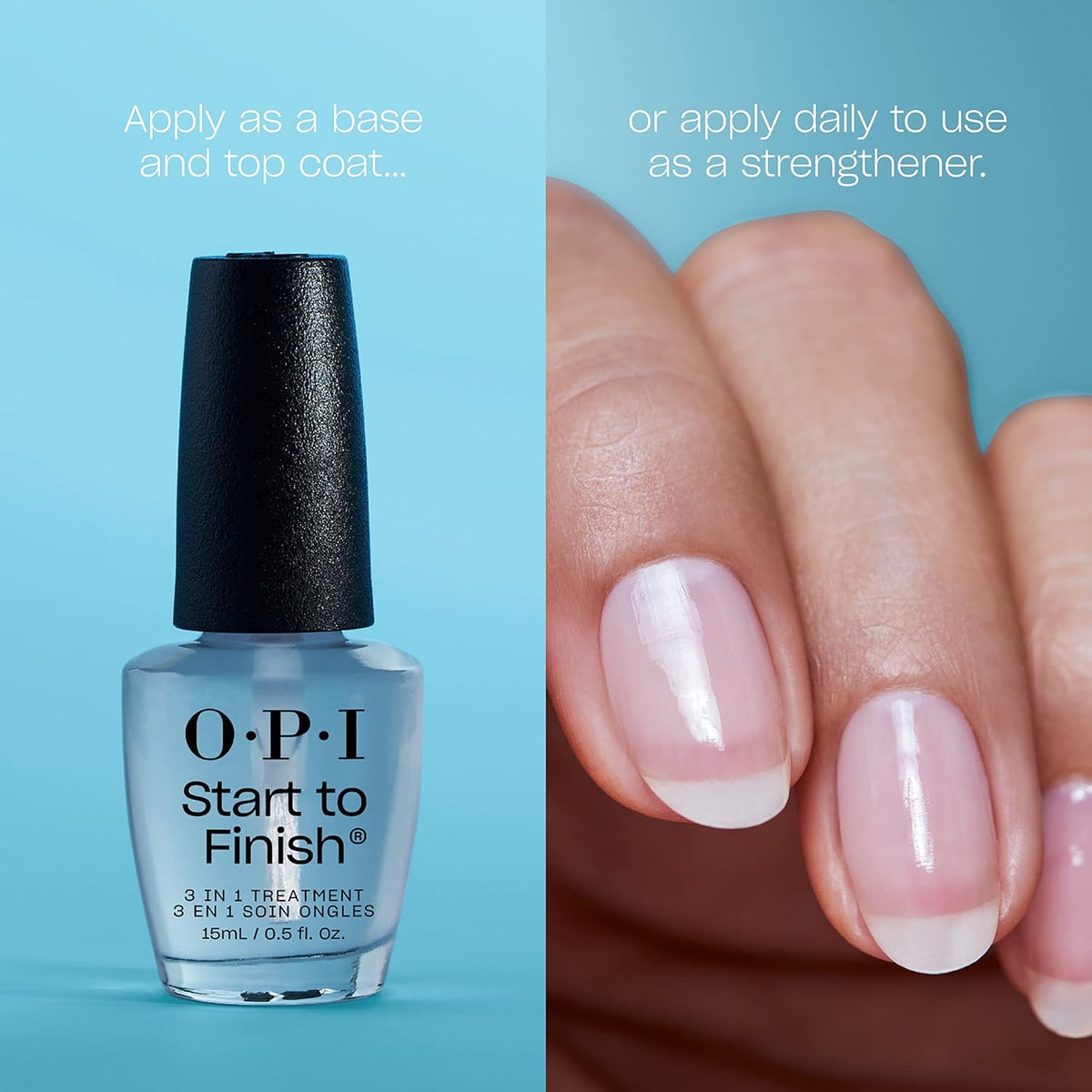 OPI Nail Lacquer Base Coat | Clear Nail Polish Base Coat |Chip Resistant, Protects Nails, Prevents Discoloration