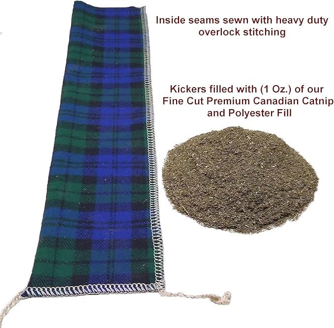 15" Leopard Print Catnip Cat Kicker Toy with Refillable Pocket (Kickers Filled with 1 oz Premium Canadian Catnip)