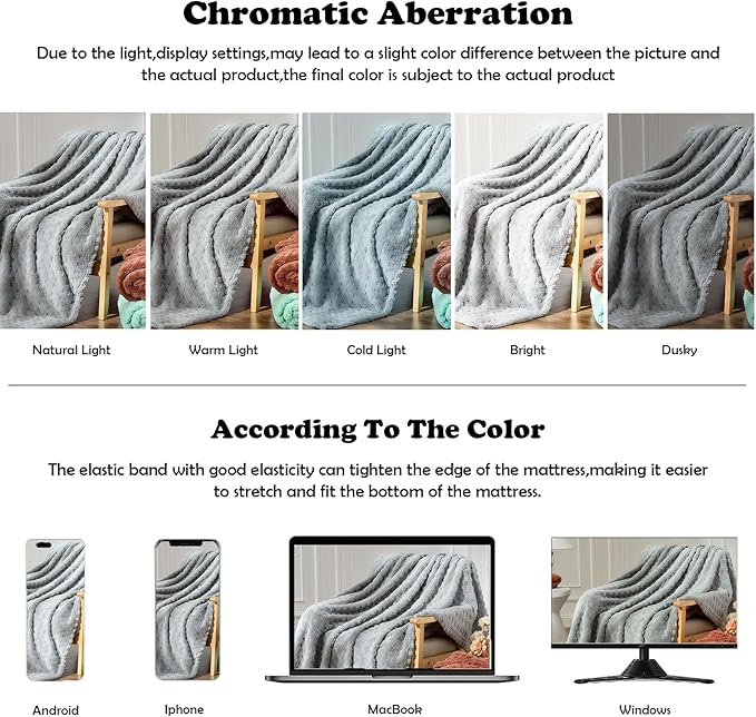 NEWCOSPLAY Super Soft Queen Blanket Grey Premium Silky Flannel Fleece 3D Waffle Checkered Lightweight Bed Blanket All Season Use (Light Grey, Queen(90"x90"))