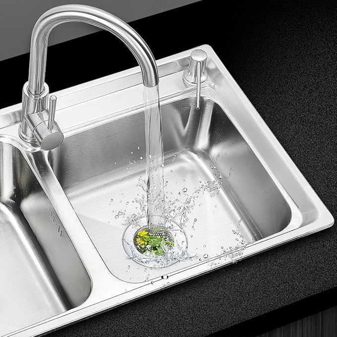 Kitchen Sink Strainer Basket Stainless Steel - Sink Drain Cover with Wide Rim, for Most Kitchen Sinks Anti-Clogging 4.5 in (2pc Silver)