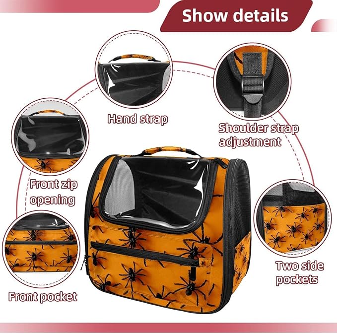 Spiders 2 Pet Carrier Soft Sided Carrier for Small Medium Cats Dogs