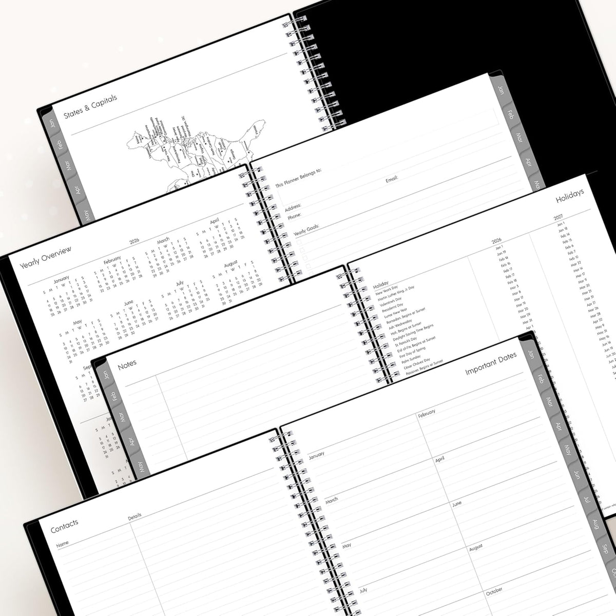 Blue Sky 2026 Weekly and Monthly Planner Calendar, Includes January 2026 - December 2026, 8.5" x 11", Flexible Cover, Wirebound, Laminated Tabs, Storage Pocket, Enterprise