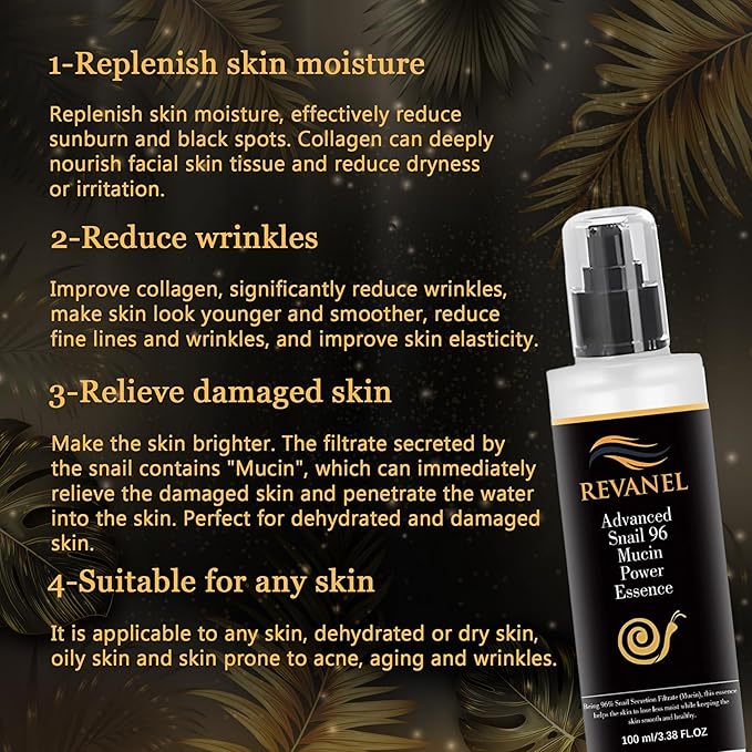 Snail Mucin 96% Power Essence (100ml) - Hydrating & Repairing Facial Serum for All Skin Types. Korean Skincare. deeply hydrates and repairs all skin types.