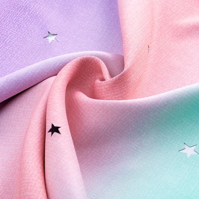 Blackout Curtains for Girls Room, Kids Bedroom 62 Inch Pink Rainbow Unicorn 1