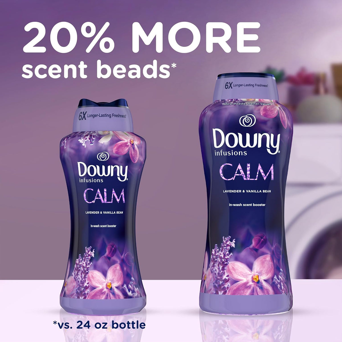 Downy Infusions In-Wash Laundry Scent Booster Beads, CALM, Soothing Lavender and Vanilla Bean Scent, 30.1 oz