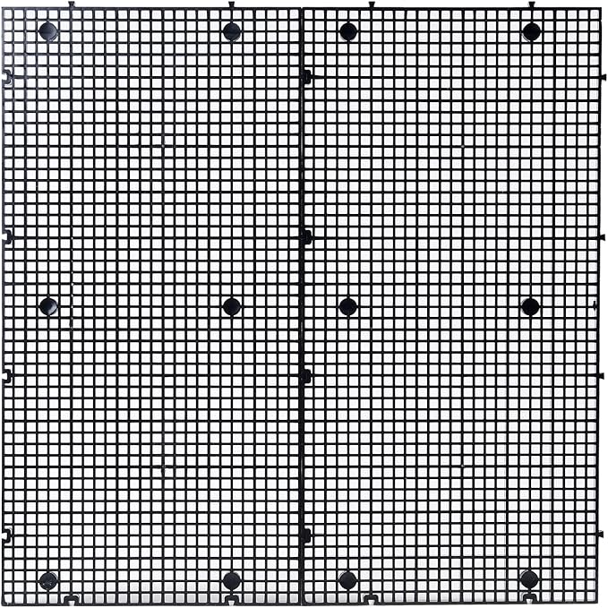 ALEGI Aquarium Grid Isolate Board Divider Fish Tank Bottom Black Filter Tray Plastic Crate (4pcs Black)